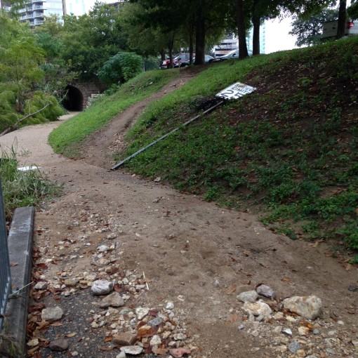 The trail just north of the 6th street bridge