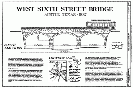 South Elevation of West 6th Street Bridge at Shoal Creek, From HAER